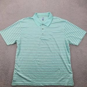 PGA Tour Shirt Mens XXL Green Striped‎ Polo Golf Outdoors Lightweight Casual